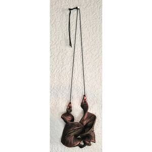 Oropopo Oryx Horn Leather Necklace Caramel Copper Made To Order Artisan Piece